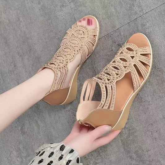 Cut-Out Open Toe Wedge Sandals