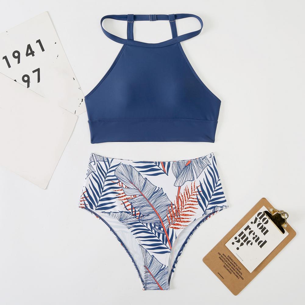 Women’s High-Neck Bikini Set - High-Waisted Bottom - Sporty & Supportive Fit