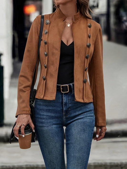 Velvet Double-Breasted Retro Jacket