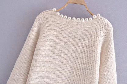 Women's faux pearl sweater