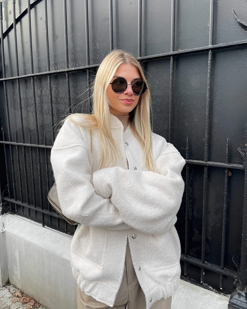 Wool Blend Oversized Fit Casual Jacket 
