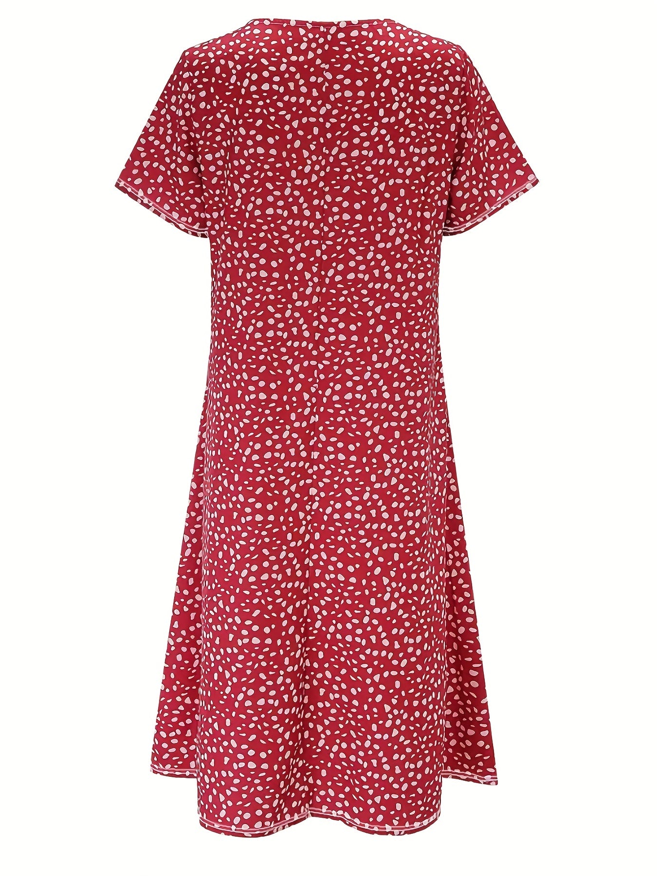 Women's Knee-Length Dress - Short Sleeve - Relaxed A-Line Fit - Lightweight Casual Wear