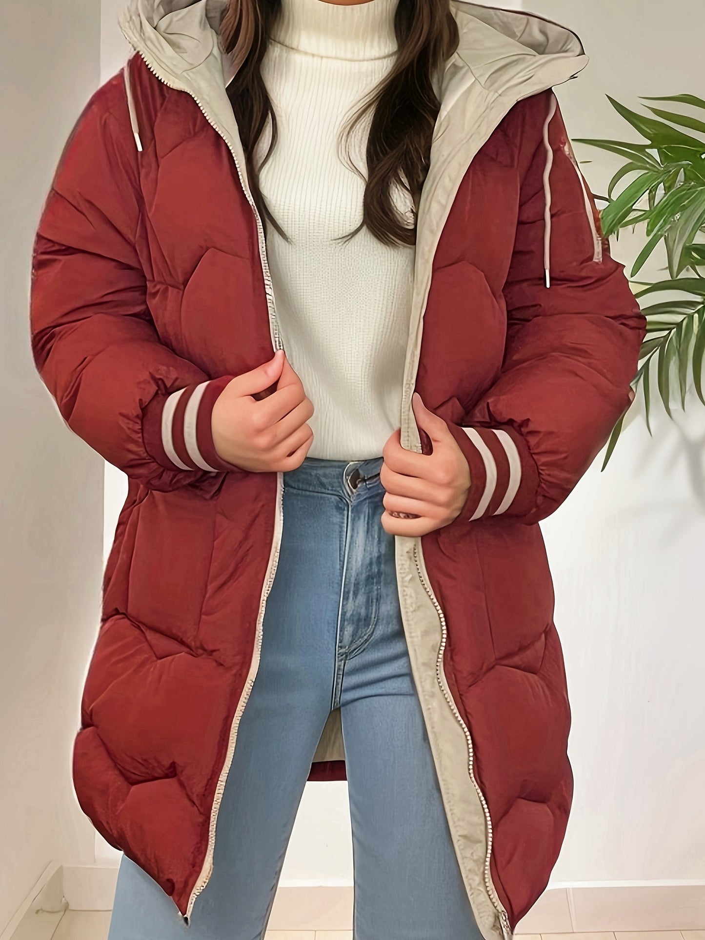 Women's thickened hooded winter coat