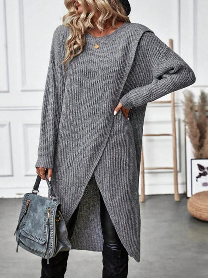 Women's comfortable plain knitted sweater