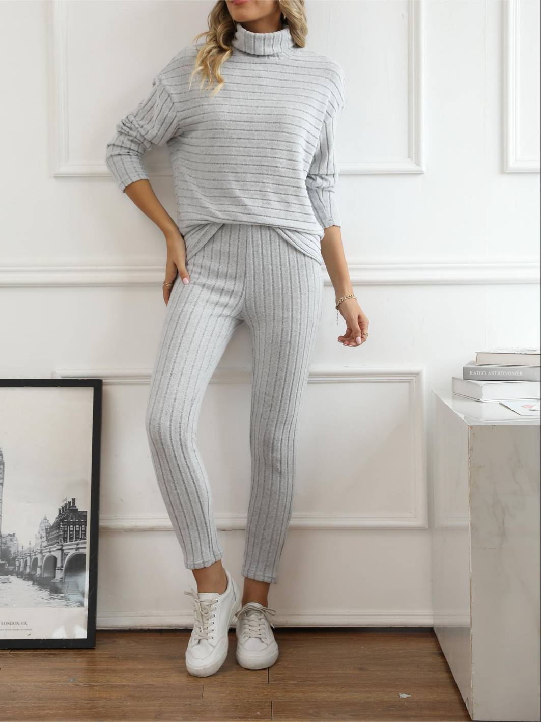 Women's elegant turtleneck and pants set