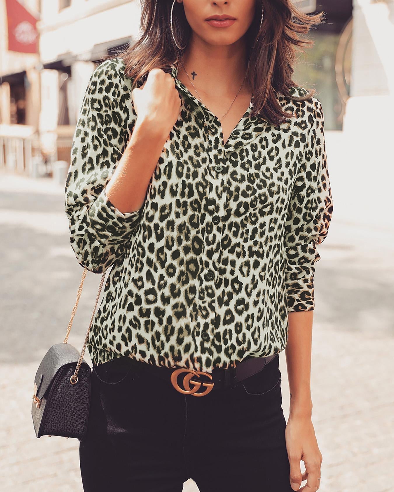 Women's leopard blouse