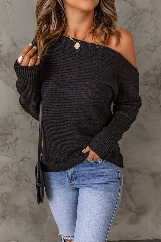 Horizontal One-Shoulder Sweater Top