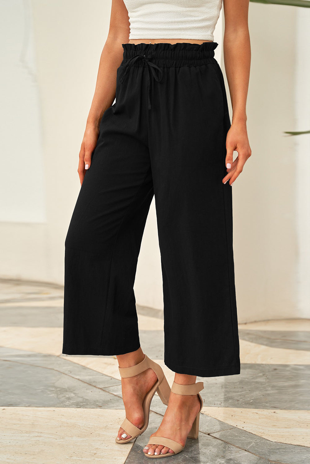 Lizandra - drawstring waist wide-leg pants