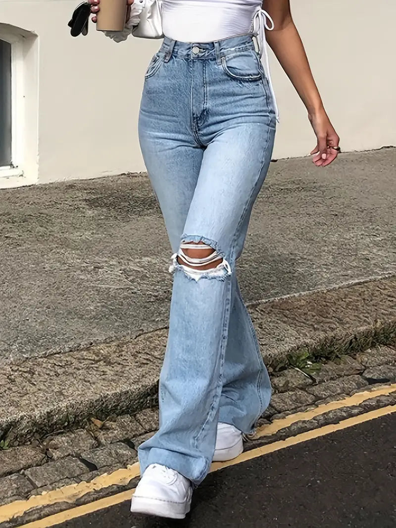 Women's vintage high-waist flare jeans