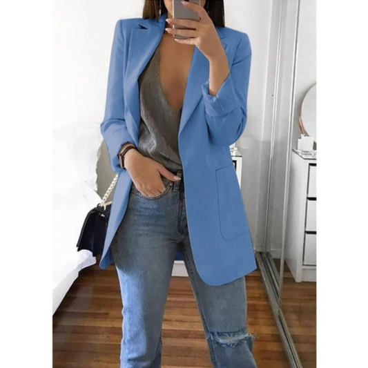 Notched Lapel Pocketed Blazer