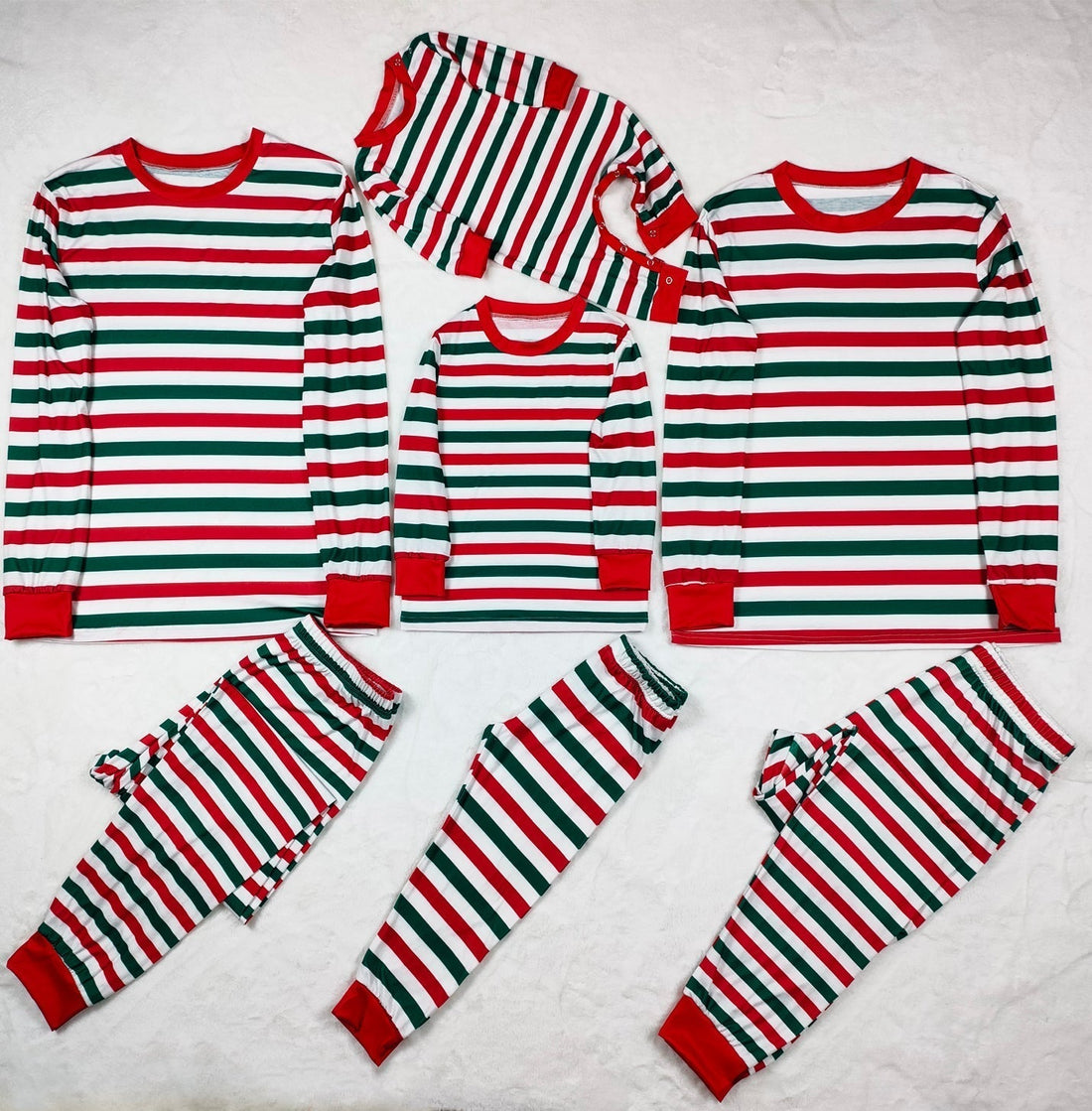 Family christmas striped pajama set