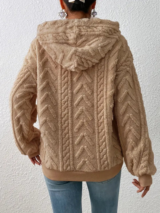 Women's knitted hoodie sweater