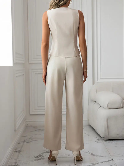 Women's elegant vest & flare pants set