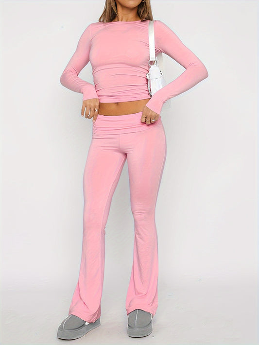 Slim Fit Two-Piece Flared Pant Set