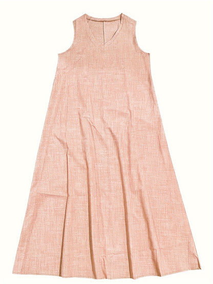 Women’s Maxi Dress - Sleeveless V-Neck - Flowy Relaxed Fit - Lightweight Breathable