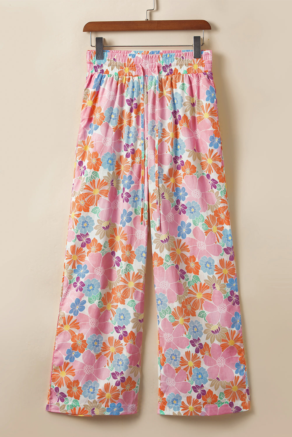 Women's Palazzo Pants - Wide Leg - Lightweight Fabric - Elastic Waist with Drawstring