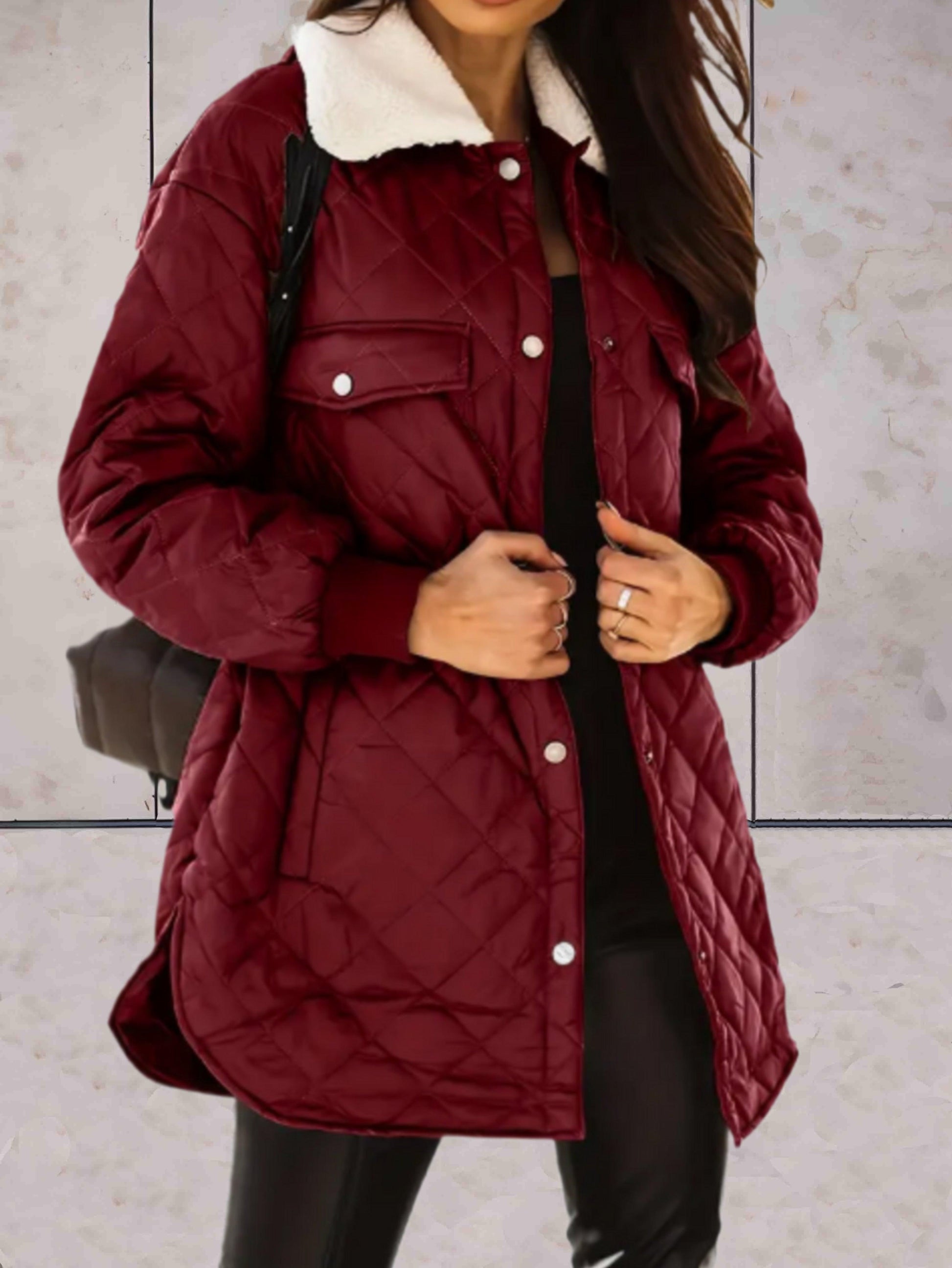 Padded Oversized Wide Collar Coat Jacket