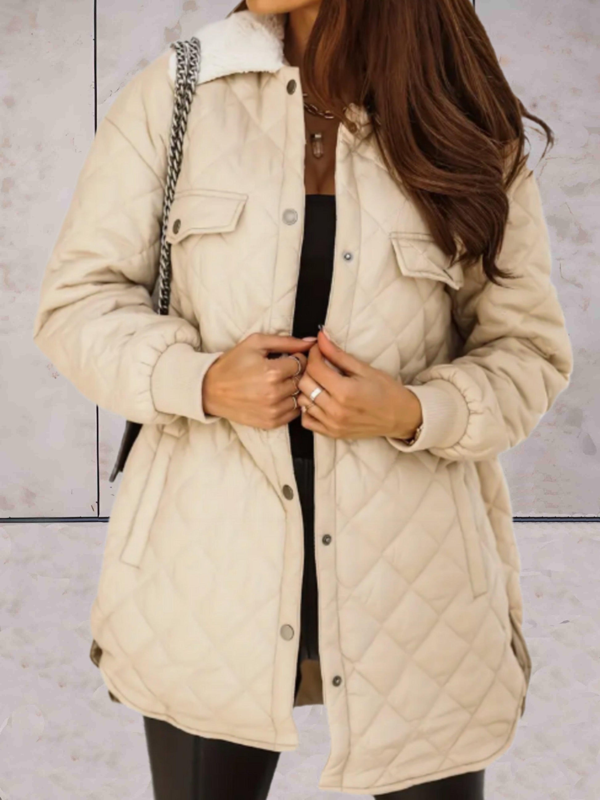 Padded Oversized Wide Collar Coat Jacket