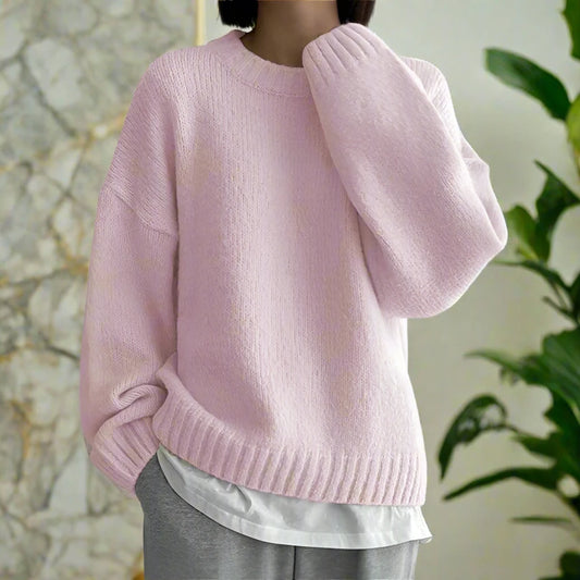 Loose Knitted Pink Sweater