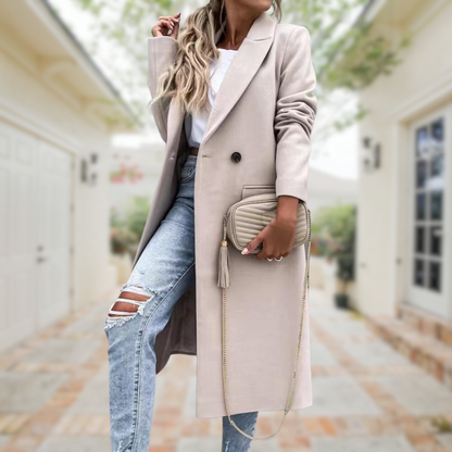 Tiana - lapel neck double-breasted overcoat