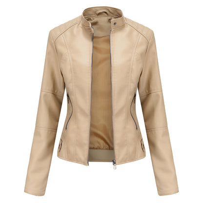 Women's chic leather jacket