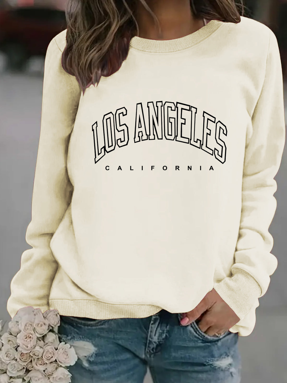 Women's los angeles crew neck sweater