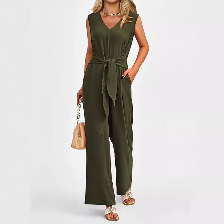 Elegant Tie-Waist Wide-Leg Jumpsuit