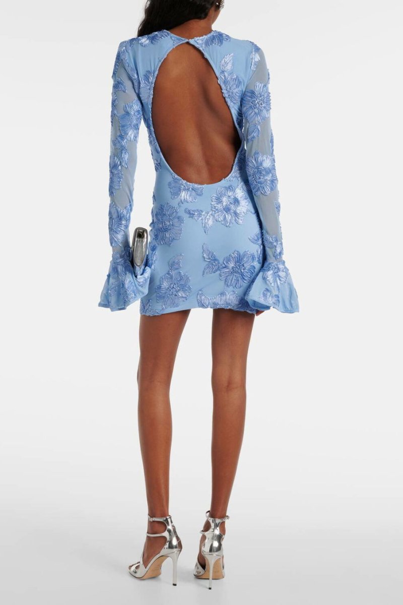 Floral Embroidered Slim Fit Mini Dress