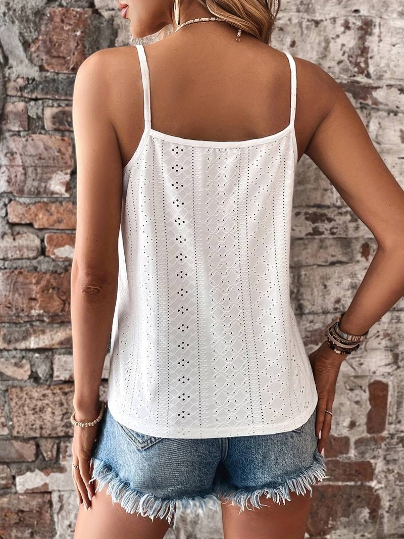 Lynn - casual V-neck lace top with spaghetti straps