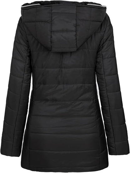 Women's hooded padded jacket with  lining