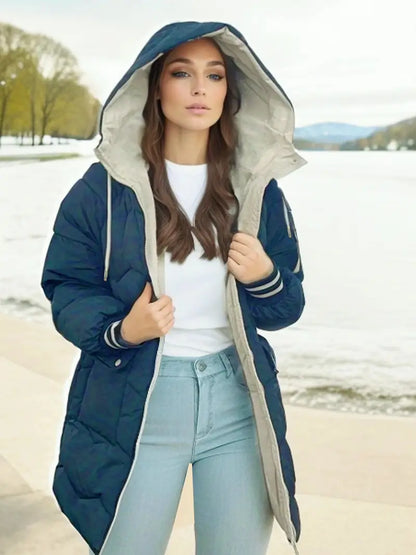 Women's thickened hooded winter coat