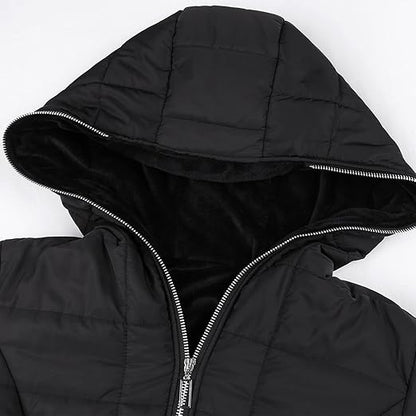 Women's hooded padded jacket with  lining