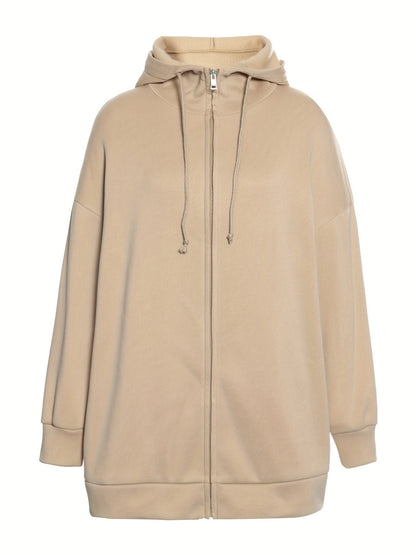 Women's casual sports parka hoodie with zip