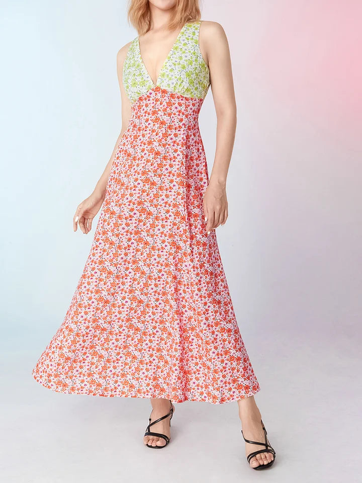 Sleeveless Floral Beach Dress for Women