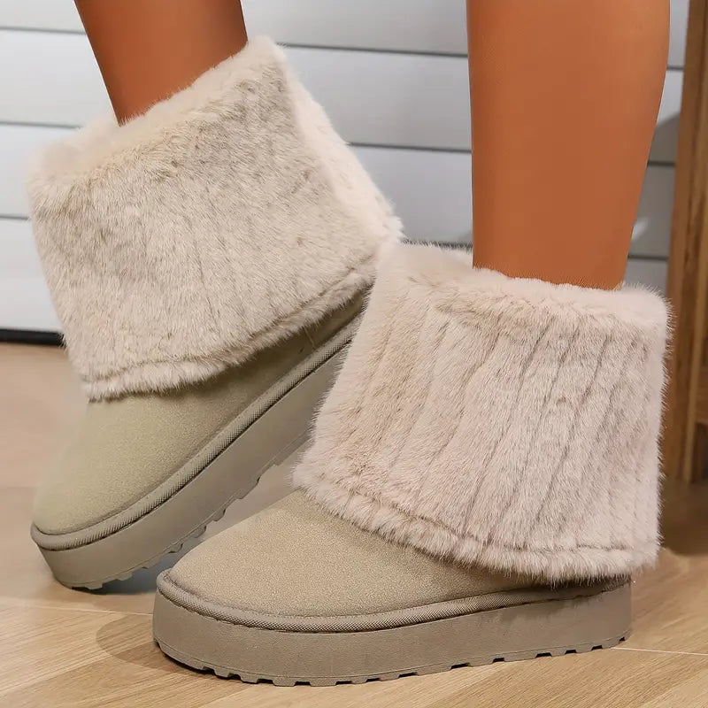 Women's ankle boots with fur