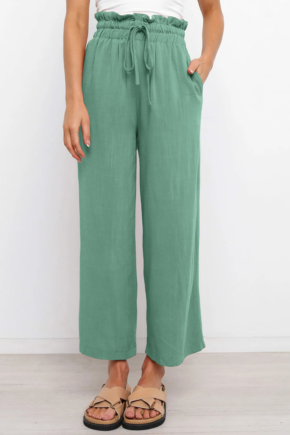 Lizandra - drawstring waist wide-leg pants