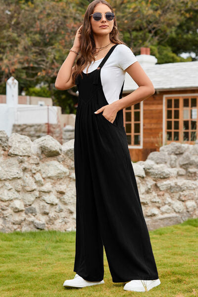 Women’s Wide-Leg Overalls - Relaxed Fit - Adjustable Straps - Casual Bib Jumpsuit