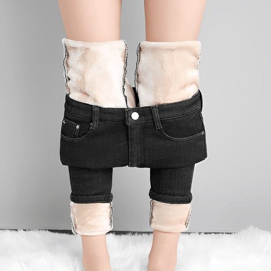 High Waist Thickened Korean Style Jeans