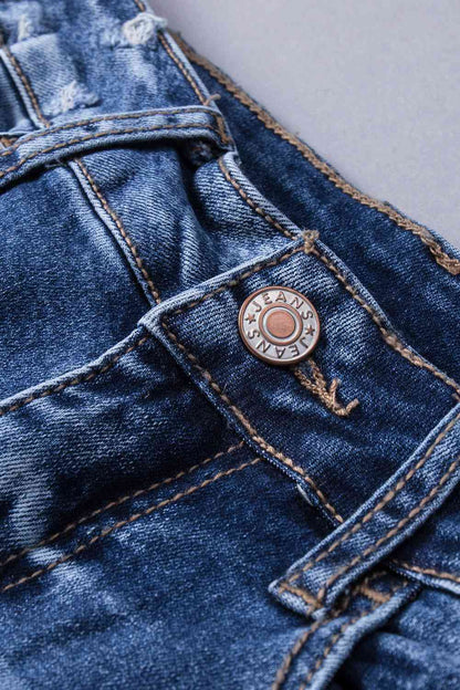 Kamaria -  distressed flared jeans with pockets