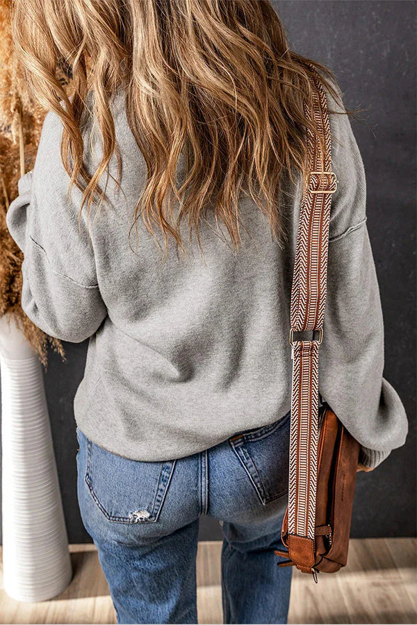 Women's drop shoulder turtleneck sweater