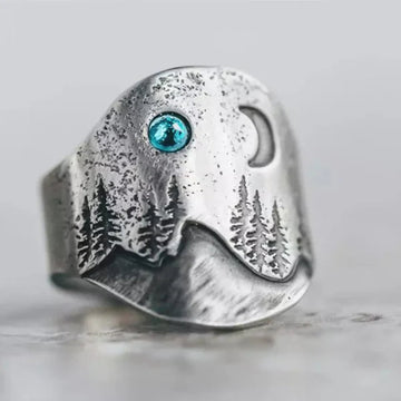 Enchanting forest blue moon ring