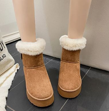 Women's mid-tube short cotton boots