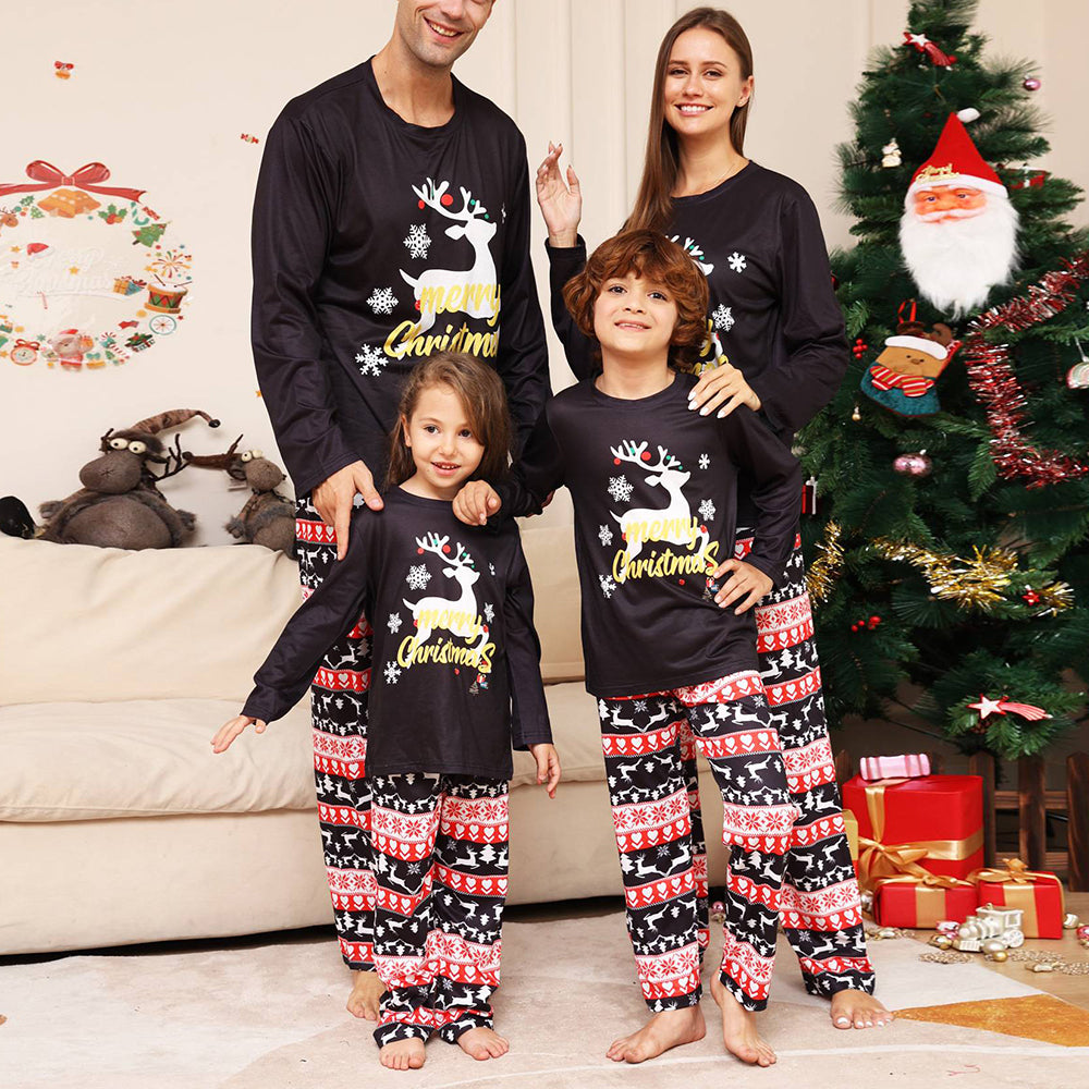 Merry Christmas family matching reindeer pajamas set