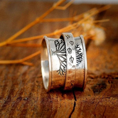 Tree of life spinner meditation ring