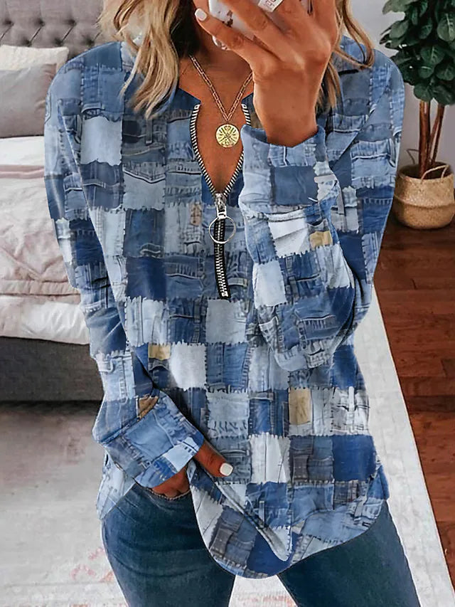 Women's vintage sweater with patchwork