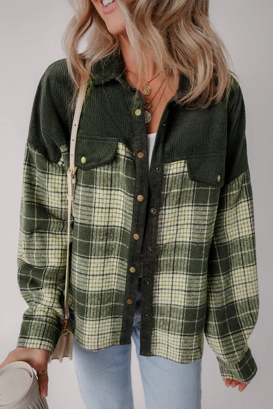 Color Block Snap Button Jacket