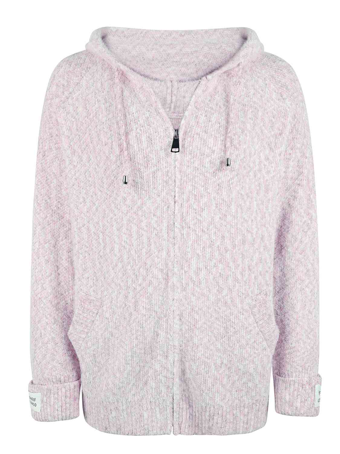 Women’s Hooded Cardigan – Knit Fabric – Relaxed Fit – Zip Closure – Long Sleeve Casual Wear