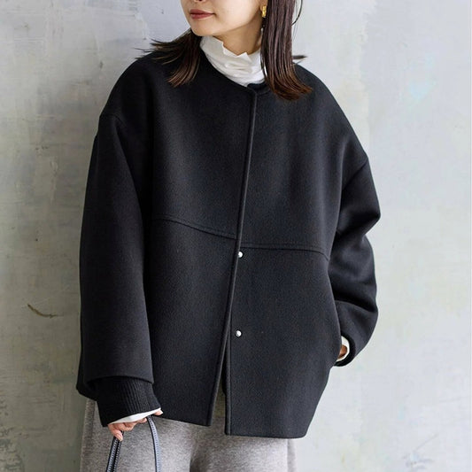 Minimalist Oversized Snap-Button Coat