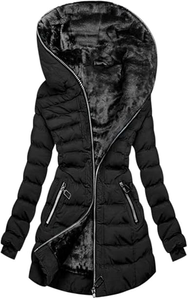 Women's hooded padded jacket with  lining