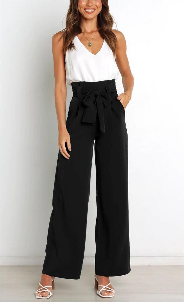 Women's stylish elegant wide leg trousers